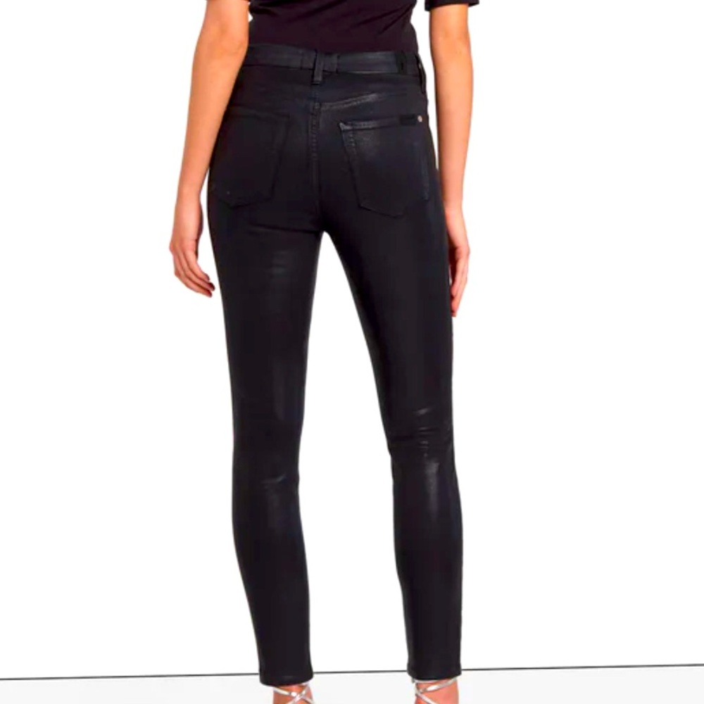 NWT! 7 for all mankind ink blue coated denim size 25